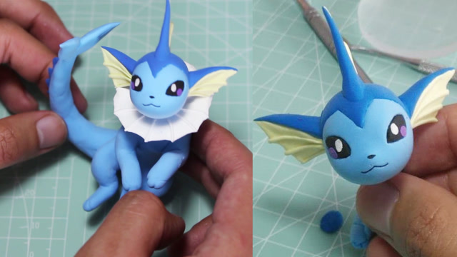 【超轻黏土】水精灵水伊布-宝可梦手办自制