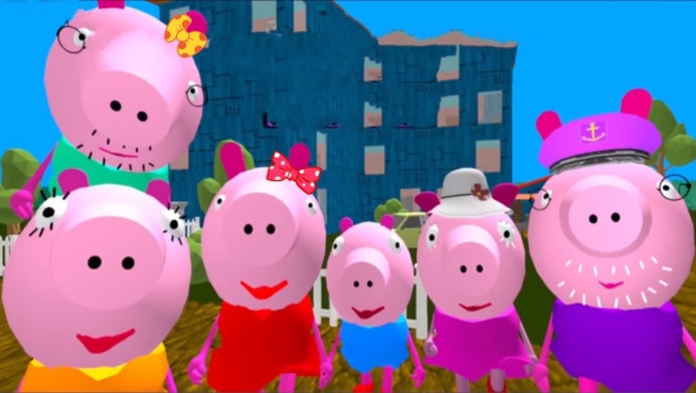 疯狂佩奇:送佩奇一个大垃圾桶,佩奇一家又变成魔鬼了!