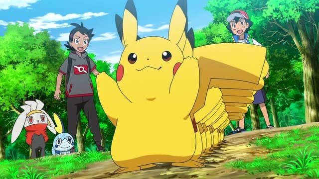 宠物小精灵:皮卡丘带队一群皮卡丘,释放超级十万伏特打飞火箭队!