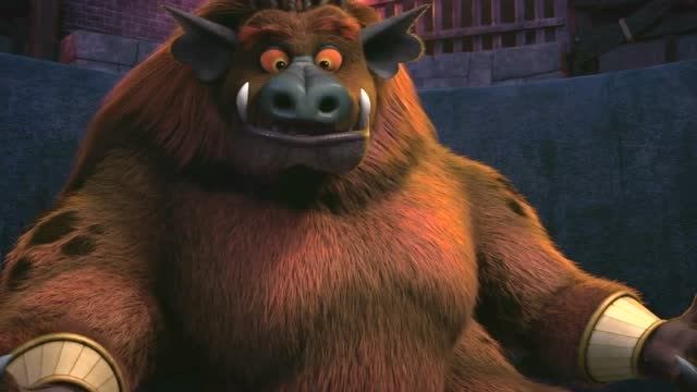 功夫熊猫:牛魔王被召唤出来,心情很不爽,人家正跟媳妇约会呢