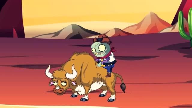 僵尸动画:骑着牛的小僵尸来挑战植物