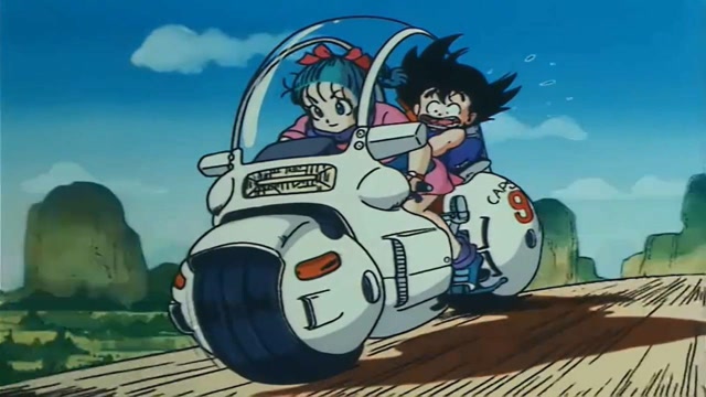 悟空第一次做摩托车,是布玛带他飙车哦!