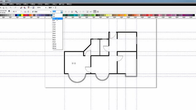 coreldraw实例篇:居室平面图的制作