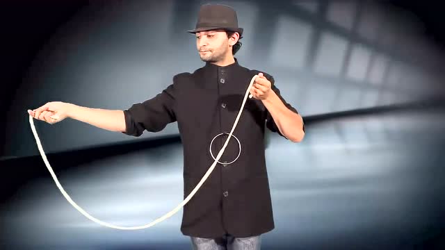 揭秘,绳子穿圈魔术