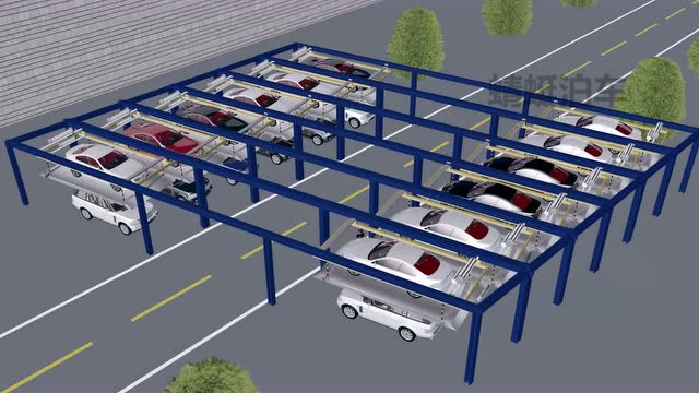 二层平移斜停式立体车库