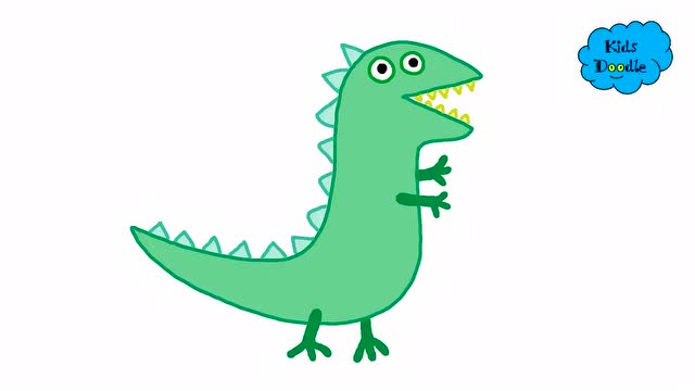 儿童简笔画教程:看《小猪佩奇》,这只小恐龙比佩奇更火