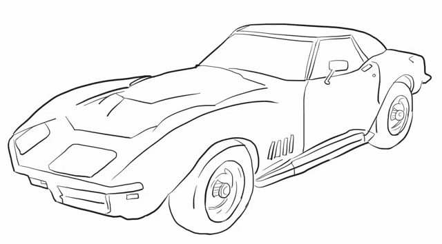 帅气的跑车幼儿亲子简笔画 宝宝轻松学画画