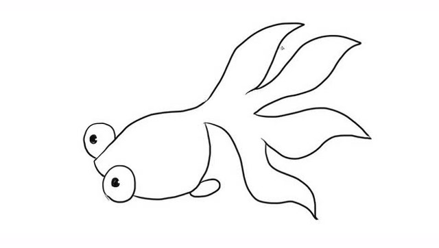 可爱的金鱼幼儿亲子简笔画 宝宝轻松学画画