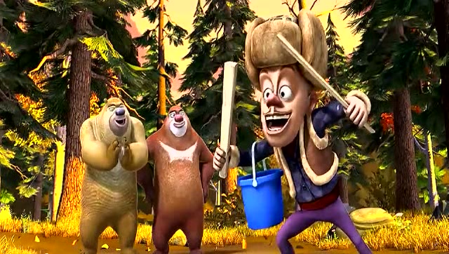 光头强钓螃蟹一天都没钓到一只,才知道螃蟹靠捡