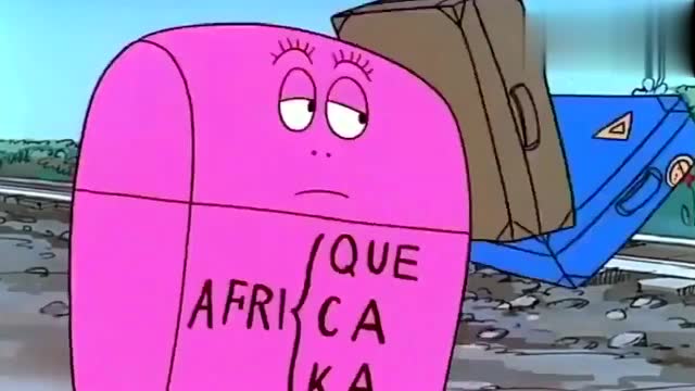 好漂亮的粉色箱子,没想到巴巴爸爸变得真好看