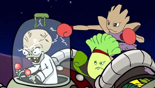 菜问用快拳猛击博士的机甲保护舱门!pvz游戏动画