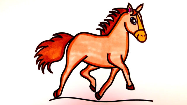 奔跑的小马简笔画基础课程