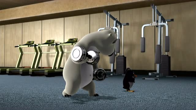 倒霉熊去健身房健身!糗爆了