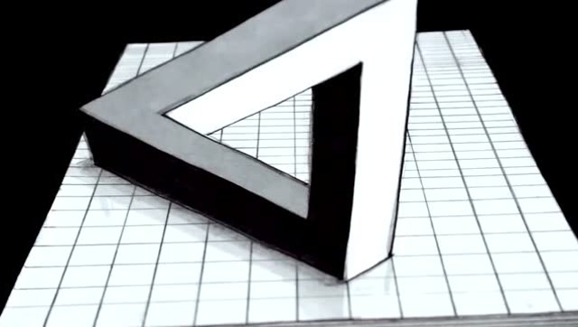 大师教你画3d立体错觉三角形,原来是这样画的?终于明白了!