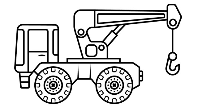 亲子简笔画:超酷大吊车
