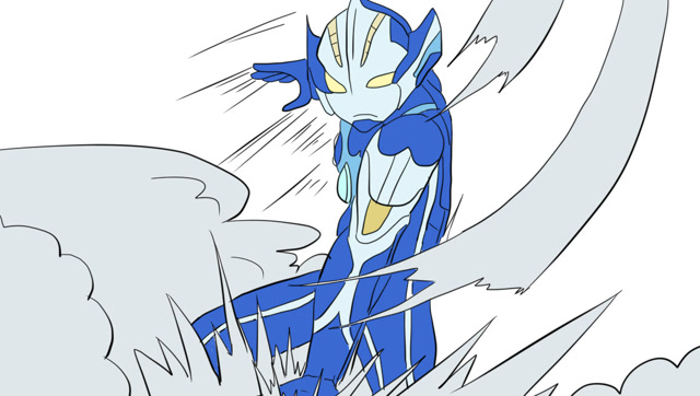 帅气的希卡利奥特曼儿童卡通简笔画