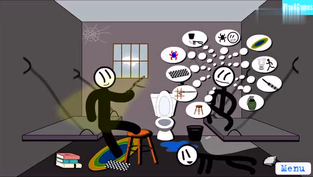 火柴人:3人组如何逃离小黑屋搞笑动画