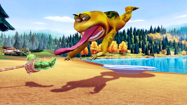 林蛙捕虫,谁料这虫子竟是光头强的陷阱?