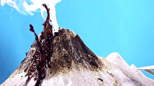 黑糖珍珠奶茶广告,被拍出了火山爆发的大片既视感,这太有创意了