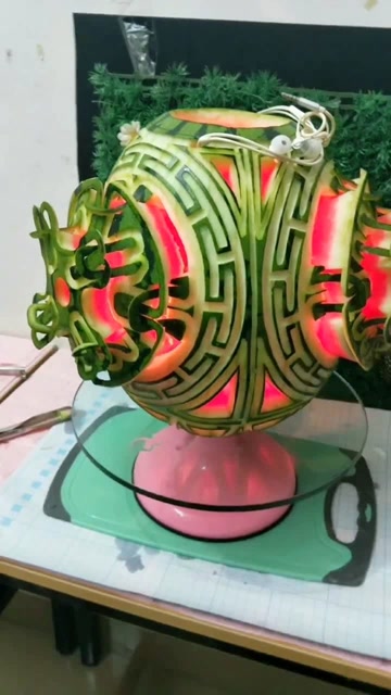 西瓜灯笼制作,漂亮吗