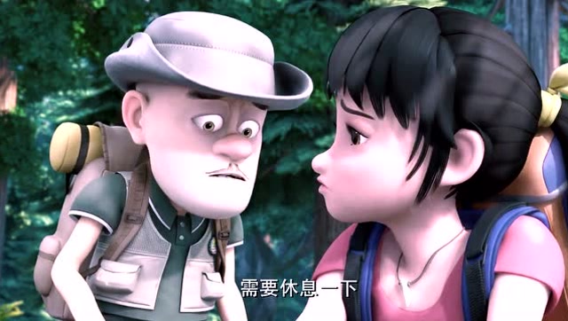 熊出没 二狗扮演野人骗赵琳的食物吃