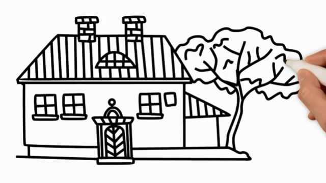 儿童简笔画:我的可爱的小家