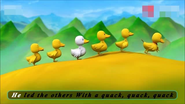 幼儿亲子儿歌,看动画学唱英文儿歌六只小鸭嘎嘎嘎