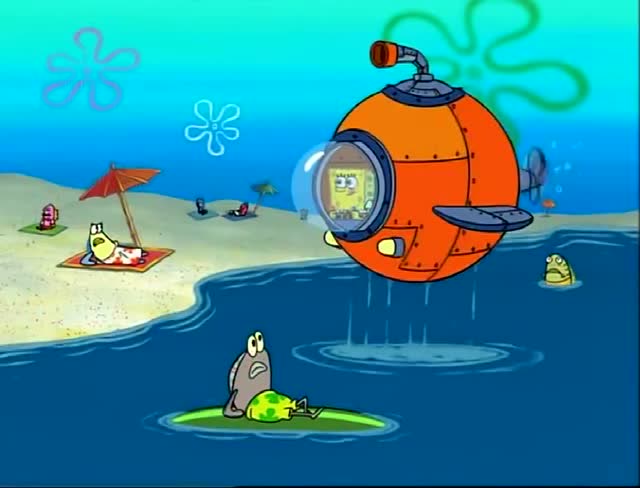 海绵宝宝7:海绵宝宝开着珊迪的潜艇到世界尽头都没有找到派大星!