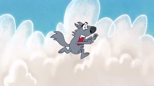 pink panther:大灰狼跑呀跑好不容易摆脱了巨人的追踪