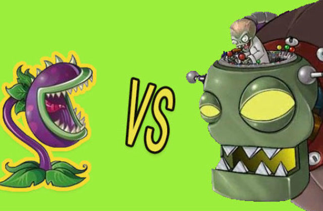 植物大战僵尸:变异食人花vs僵尸博士,一口能吞下博士?