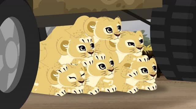动物兄弟:大狮子对付小狮子,阿维娃带着狮子宝宝逃跑