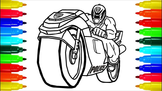 亲子简笔画:摩托车战士