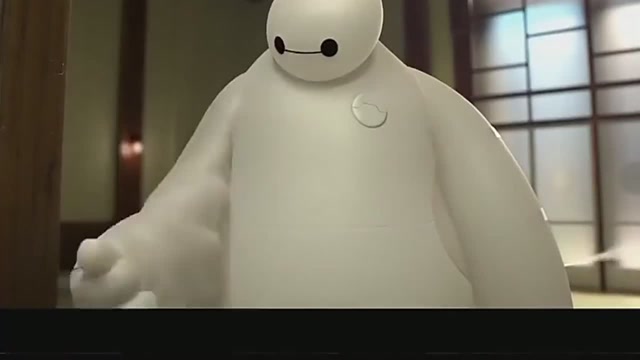 大白突然漏气,自己用透明胶带粘上,可爱的让人忍不住想抱抱