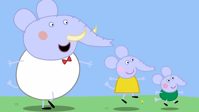 小猪佩奇:大象先生和家人一起出来散步
