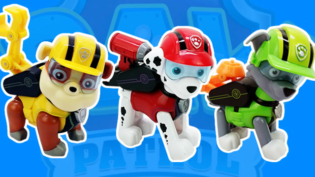 汪汪队立大功玩具,消防员毛毛,工程犬小砾,修理专家灰灰!