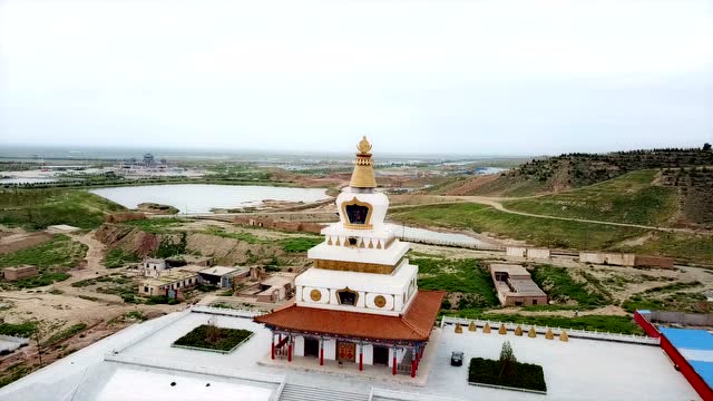 中国西北美丽的风光航拍:阿拉善,民勤县