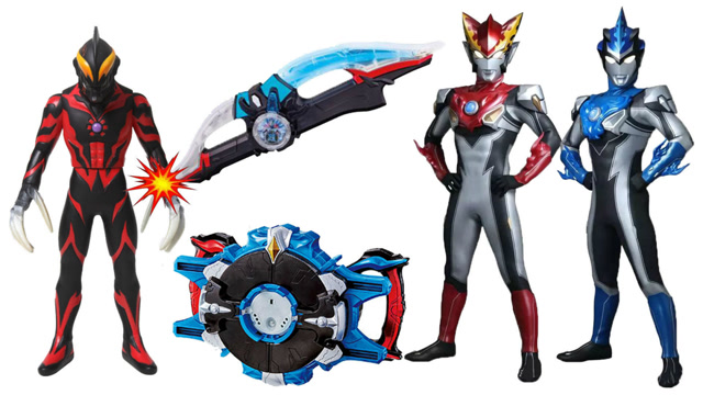 罗布奥特曼玩具,罗索布鲁奥特曼用罗布头镖大战贝利亚