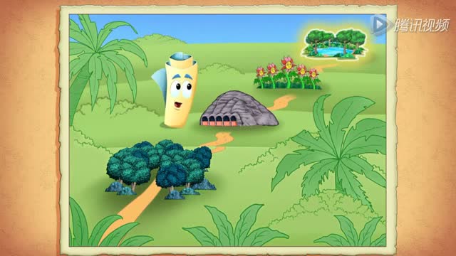 《爱冒险的朵拉》魔法地图告诉朵拉公主怎么去闪亮亮湖