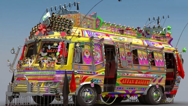 巴基斯坦的卡车,被称为是行驶在路上的艺术品,越华丽代表生意越好