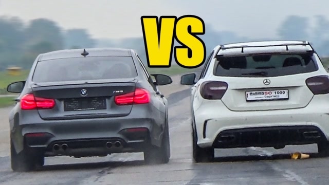 宝马m3 vs 奔驰a45 amg,直线加速赛
