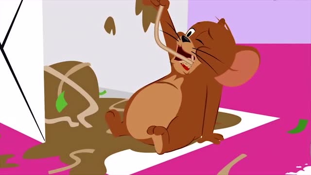 猫和老鼠:只需一根面条杰瑞的肚子就吃得圆鼓鼓的!
