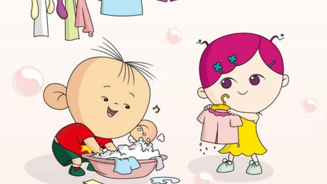 大耳朵图图:图图和小美真能干,自己洗衣服,洗的还很干净呢