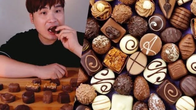 大胃王吃巧克力,一口下去竟然拉出了丝儿,还有这种巧克力?