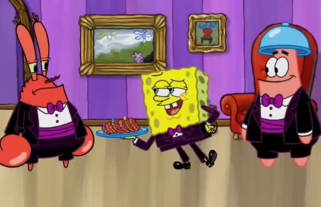 海绵宝宝和派大星他们都穿起了西装,简直帅呆了,都可以直接出道了