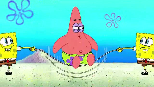 海绵宝宝:海绵宝宝分身玩跳绳,人才呀