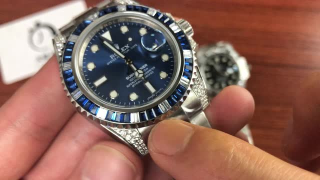 gs新品 劳力士潜航者系列黑水鬼蓝水鬼镶钻