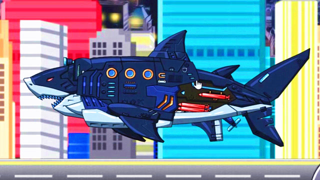 组装机械大鲨鱼 变形金刚恐龙深海大鲸鱼