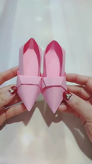 超级好看的纸折高跟鞋,好看又好学,家长必备