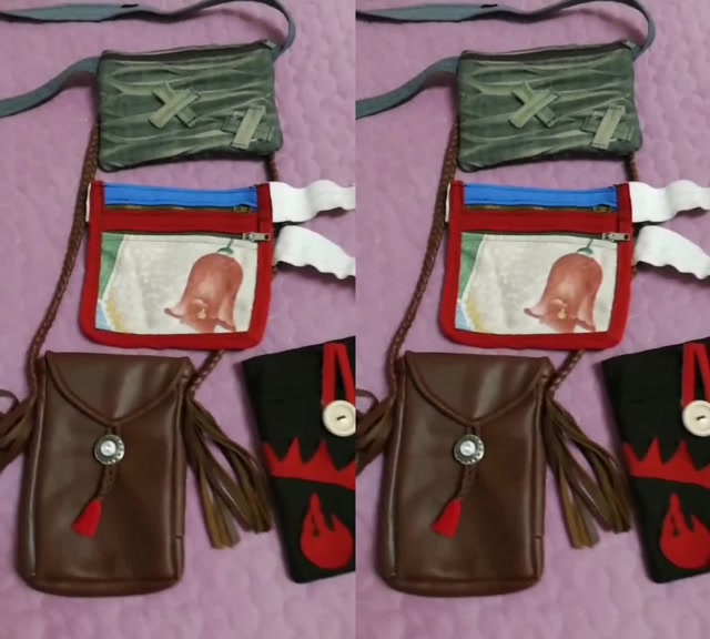 旧衣服改做手机包,腰包,单肩包,老妈手工