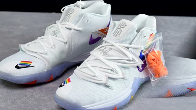 nike kyrie 5 true ep betrue欧文5代篮球鞋彩虹多钩刺绣 真气垫
